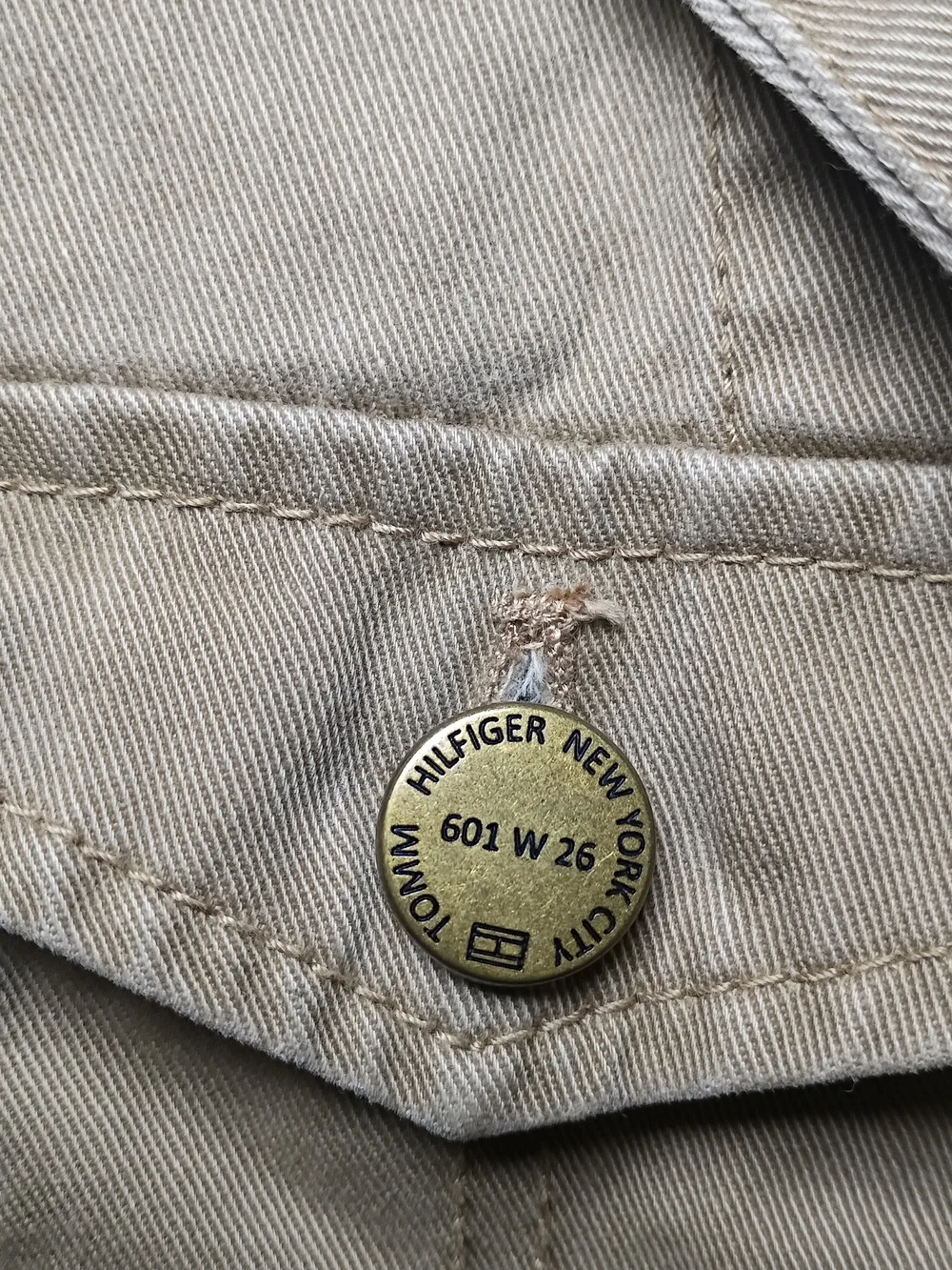Y2K Tommy Hilfiger Womens Military Jacket Medium Khaki Cotton Twill Field Safari
